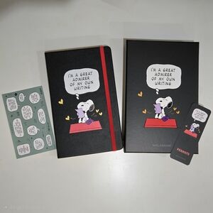 Peanuts Snoopy limited edition black moleskine notebook, lined/ruled, hardcover